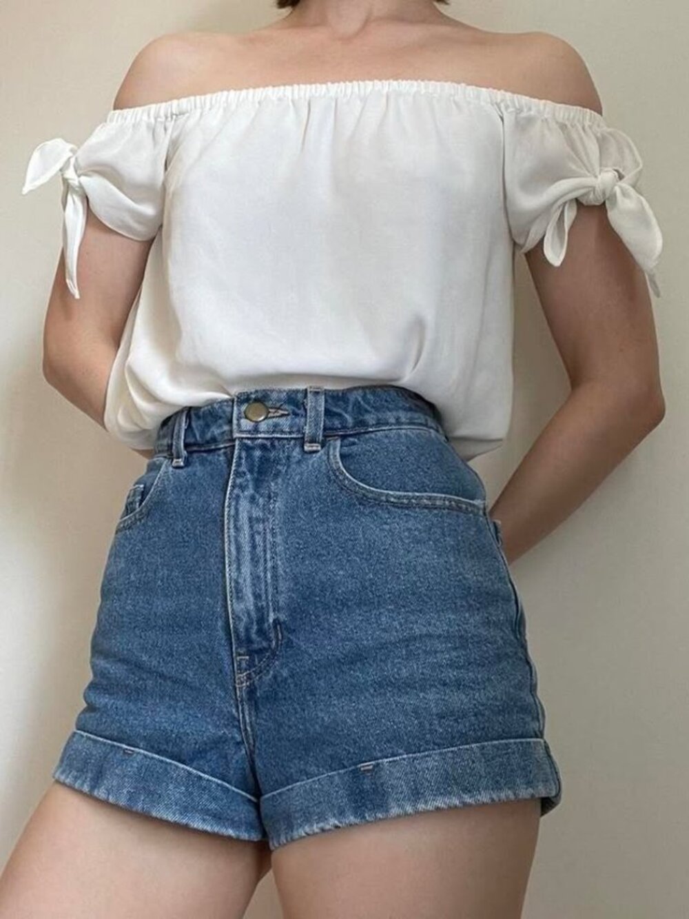 Vintage Naked Zebra Top - Off White - Off the Shoulder Top